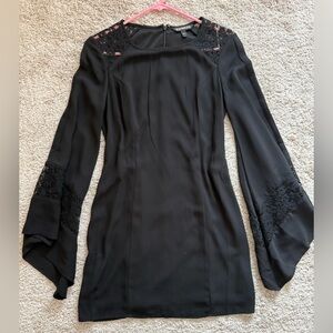 Express Black Dress with Lace Detail